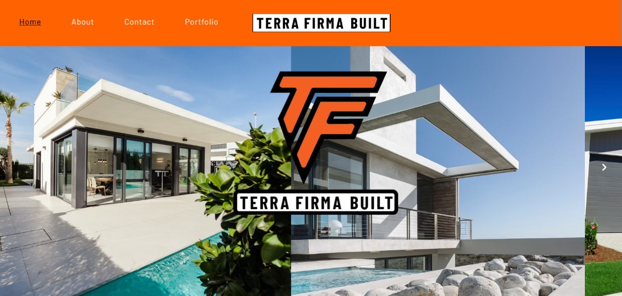 The Terra Firma Built website, designed by Sharp & Elk